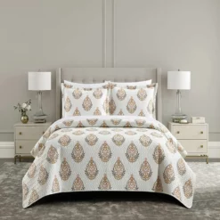 Chic Home Breana Quilt Set Floral Medallion Print Design Bedding Taupe Taupe -Bed Linings Sales 2024 03892868c09d48ef92f17a35fb3abde5