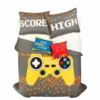 Video Games Reversible Oversized Quilt 5Pc Set Gray/Yellow