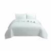 MarCielo 3 PCS 100% Cotton Oversized Bedspread Set Stitching White
