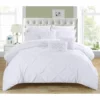 Chic Home 8 Piece Zita Pinch Pleated Ruffled & Pleated Complete Bed Comforter Set,