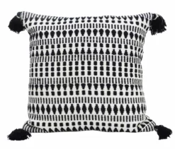 22" X 22" Throw Pillow For Couch With Tassels-Winter