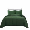 QuikFurn 3 Piece Microfiber Reversible Comforter Set Green