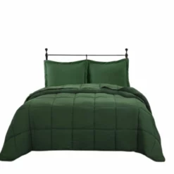 QuikFurn 3 Piece Microfiber Reversible Comforter Set Green