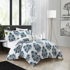 Chic Home Riley 3 Piece Comforter Set Large Scale Floral Medallion Print Design Bedding Blue -Bed Linings Sales 2024 0a6222c8d0b04da9936adfbc26580d28