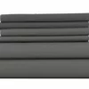 6 Piece Essential Solid Colors Bed Set - Fitted Sheet, Flat Sheet, Extra Pillowcase(s) Gray
