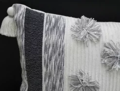 14"x24" Melange Striped Throw Pillow For Livingroom With Large Poms And Tassels 5 14"x24" Melange Striped Throw Pillow For Livingroom With Large Poms And Tassels -Bed Linings Sales 2024 12747c84eeda417488b652ffbc33f753