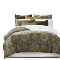 6ix Tailors Fine Linens Tabriz Chocolate Coverlet Set Chocolate