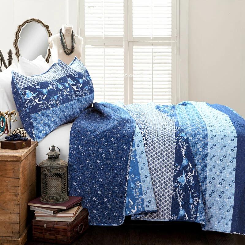 Royal Empire Quilt 3Pc Set Navy 1 Royal Empire Quilt 3Pc Set Navy