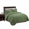 MarCielo 3 Piece Quilted Embroidery Quilts Bedspreads Set Emma Sage