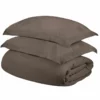 HomeRoots Gray King Cotton Blend 400 Thread Count Washable Duvet Cover Set