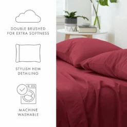 2-Pack Pillowcases Wrinkle-Free Bedding Essentials Burgundy -Bed Linings Sales 2024 2423aa929f43421a8b96e3c1e90a3f69