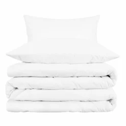 HomeRoots White King Cotton Blend 1000 Thread Count Washable Duvet Cover Set