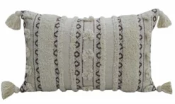 Handwoven 14"X 24" Throw Pillow With Fringes