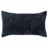 Lipa 20 X 36 Hand Stitched Lumbar King Pillow Sham, Rayon Velvet-Benzara Blue