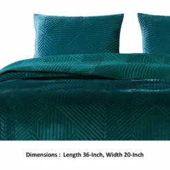 Ahab 36 X 20 King Pillow Sham, Polyester Filling, Motif, Teal Dutch Velvet-Benzara -Bed Linings Sales 2024 31f9469c1e384a748e31beb87e11bda7