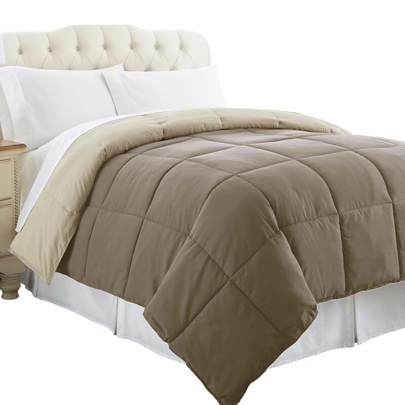Genoa Box Quilted Reversible Comforter The Urban Port-Benzara Brown And Gold 1 Genoa Box Quilted Reversible Comforter The Urban Port-Benzara Brown And Gold