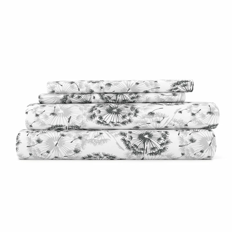 Garden Farmhouse Prints Soft Bed Sheet Set Make A Wish Light Gray 1 Garden Farmhouse Prints Soft Bed Sheet Set Make A Wish Light Gray