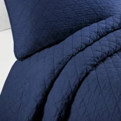 Ava Diamond Oversized Cotton Quilt 3Pc Set Navy -Bed Linings Sales 2024 3919348ce6624d089ba175cf7990f203