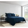 Kosas Home Casi 100% Belgian Flax Linen Midnight Blue Quilt By Kosas Home Blue
