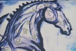 Embroidered 18"x18" Blue Decorative Pillow (Horse) -Bed Linings Sales 2024 3960329c0ea943f2a449776b4d08af8a