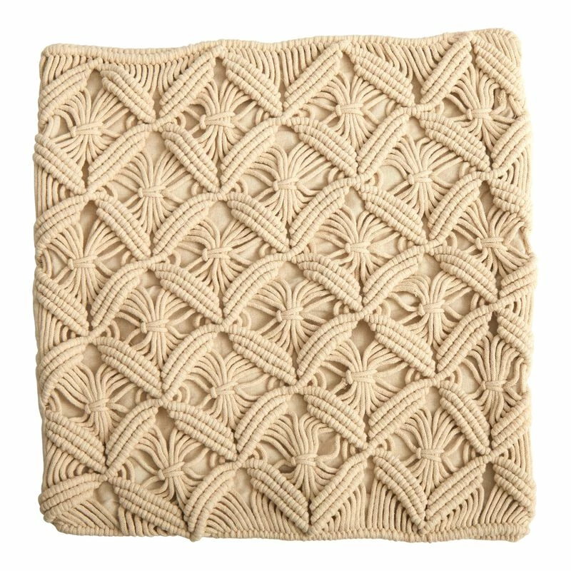 Nearly Natural 18-in Boho Diamond Woven Macrame Decorative Pillow Cover 1 Nearly Natural 18-in Boho Diamond Woven Macrame Decorative Pillow Cover
