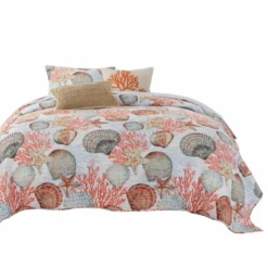 Aude 2 Piece Twin Quilt Set With Coastal Print, Multicolor-Benzara -Bed Linings Sales 2024 3f794a6836024de5ad592cca0f8d6300