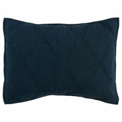 Kosas Home Casi 100% Belgian Flax Linen Midnight Blue Standard Sham By Kosas Home
