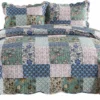 MarCielo 3 Piece Printed Quilt Bedspread Set Bedding Coverlet Set King Size B026 Blue