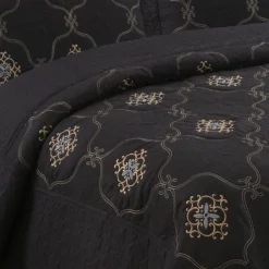 MarCielo 3 Piece Quilted Embroidery Quilts Bedspreads Set Emma Black 6 MarCielo 3 Piece Quilted Embroidery Quilts Bedspreads Set Emma Black -Bed Linings Sales 2024 434bab67b81a48308d6a17495400f07c