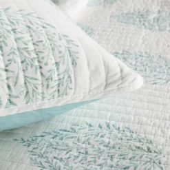 Teardrop Leaf Quilt Blue 3Pc Set King Blue -Bed Linings Sales 2024 44af61ac28fa4c49b3804ddb4df48475