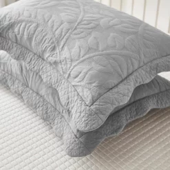 MarCielo 2 Piece 100% Cotton Quilted Pillow Shams Embroidered Farmhouse Light Gray -Bed Linings Sales 2024 4f3436a30c8240528be2b062d29eadda