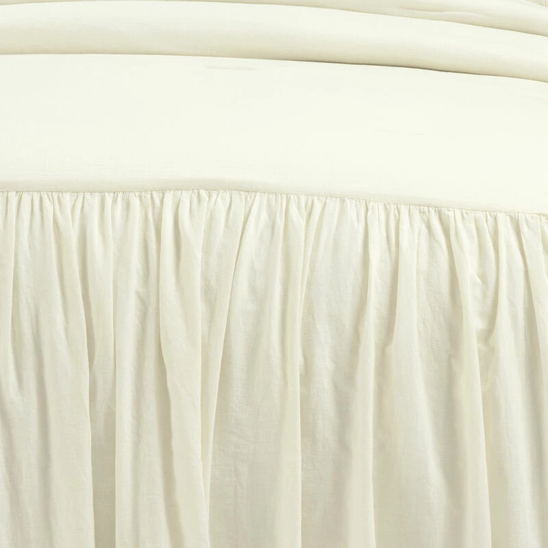 Belgian Flax Prewashed Linen Rich Cotton Blend Bedspread 3Pc Set Ivory 3 Belgian Flax Prewashed Linen Rich Cotton Blend Bedspread 3Pc Set Ivory - Image 3