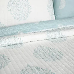 Teardrop Leaf Quilt Blue 3Pc Set King Blue -Bed Linings Sales 2024 50356cfd190247b7bae3b7274471485b