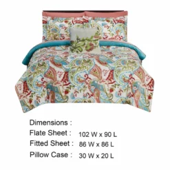 Caen 8 Piece Printed Reversible Comforter Set The Urban Port, Multicolor-Benzara Multicolor -Bed Linings Sales 2024 51f14823366f4b628e1f06ad9bde383e