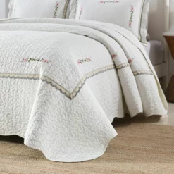 MarCielo 3-Piece 100% White Cotton Oversized Bedspread Set Coverlet Set Lightweight Quilt Set Sakura White -Bed Linings Sales 2024 52ca457a97e04f6995455157a31fb3e1