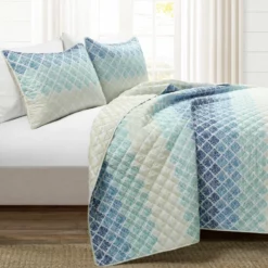 Medallion Ombre Reversible Oversized Quilt 3Pc Set Blue/Navy -Bed Linings Sales 2024 58cd755284104d87894e319b5789097f
