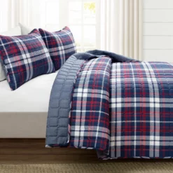 Grayson Farmhouse Plaid Reversible Quilt 3Pc Set Navy/Red -Bed Linings Sales 2024 5b5dc4f3308a450a93f7e0c8b2e58ff5