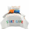 Video Games Reversible Oversized Quilt 4Pc Set White
