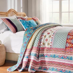 Greenland Home Fashions Thalia Cotton Boho-Style Bedspread Set - Jumbo Sized Reversible Quilt Set Multicolor -Bed Linings Sales 2024 60a5cc192e694cceadeb2ad7c2aa60f6