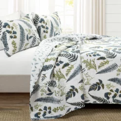 Devonia Allover Reversible Oversized Cotton Quilt 3Pc Set White/Green -Bed Linings Sales 2024 6237fdab8bf44110b02d549b38a668fb