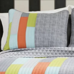 Shelly Stripe Quilt 3Pc Set Orange/Blue -Bed Linings Sales 2024 662c159b330b4bc8aa04b06990e6d9fc