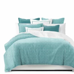 6ix Tailors Fine Linens Bishop Turquoise Coverlet Set Turquoise