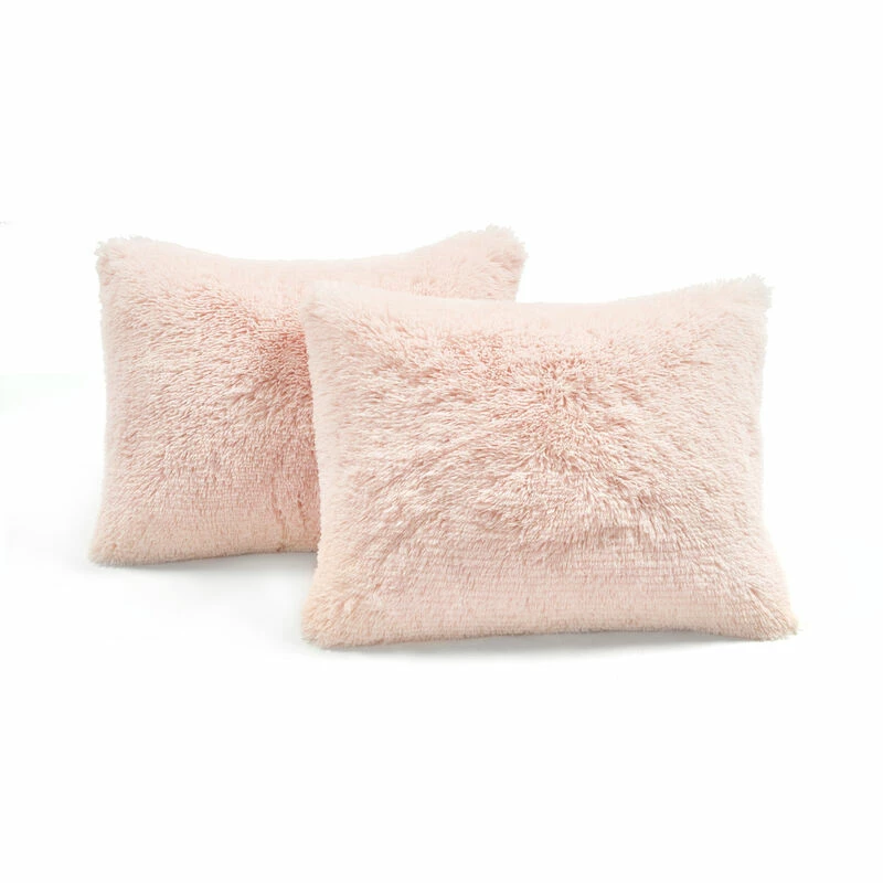 Emma Faux Fur Comforter 3-Pc Set Blush 8 Emma Faux Fur Comforter 3-Pc Set Blush - Image 8