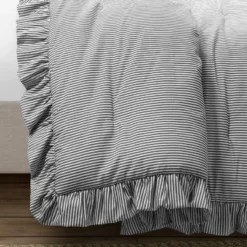 Reyna Stripe Ruffle Soft Reversible Oversized Comforter 3-Pc Set Gray/White -Bed Linings Sales 2024 6a882c0f3d8843719ae8d21a689a3388