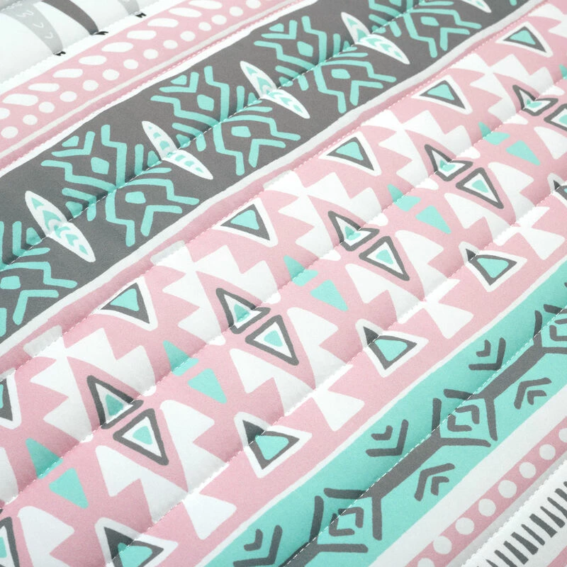 Boho Llama Reversible Oversized Quilt 2Pc Set Pink/Aqua 4 Boho Llama Reversible Oversized Quilt 2Pc Set Pink/Aqua - Image 4