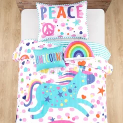 Unicorn Rainbow Quilt 4Pc Set White/Multi -Bed Linings Sales 2024 7230db22294d4501bc1a049b666ead30