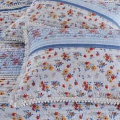 Joa Microfiber Quilt Set, Floral Print, Lace Trim, Multicolor-Benzara Multicolor, Blue, White 7 Joa Microfiber Quilt Set, Floral Print, Lace Trim, Multicolor-Benzara Multicolor, Blue, White -Bed Linings Sales 2024 73265a7928ee4929aeeb275c59f72b03