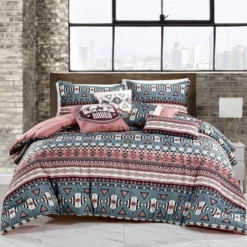 MarCielo 7 Pieces Rustic Southwestern Bedding Comforter Set Multi
