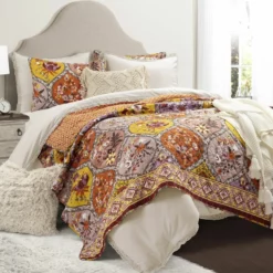 Bohemian Flower Reversible Oversized Cotton Quilt 3Pc Set Tangerine/Lilac -Bed Linings Sales 2024 75c835643a174591b234ef87921410d6