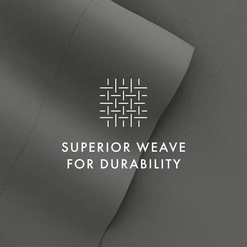 6 Piece Essential Solid Colors Bed Set - Fitted Sheet, Flat Sheet, Extra Pillowcase(s) Gray 7 6 Piece Essential Solid Colors Bed Set - Fitted Sheet, Flat Sheet, Extra Pillowcase(s) Gray - Image 7